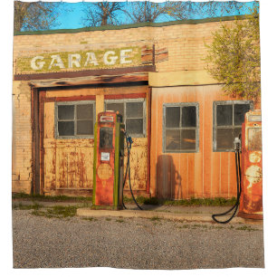 Old service station in rural Utah,  USA. vintage,  Shower Curtain