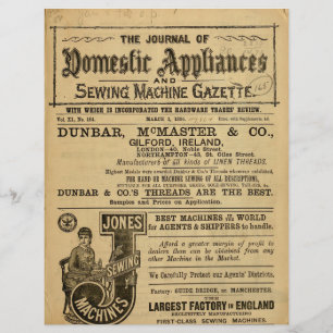 Old Sewing Machine Catalogue Page Scrapbook Paper
