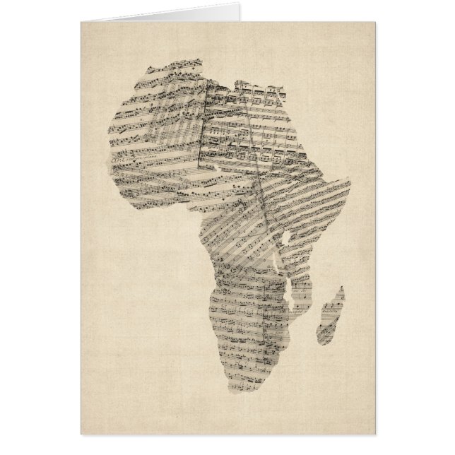 Old Sheet Music Map of Africa Map (Front)