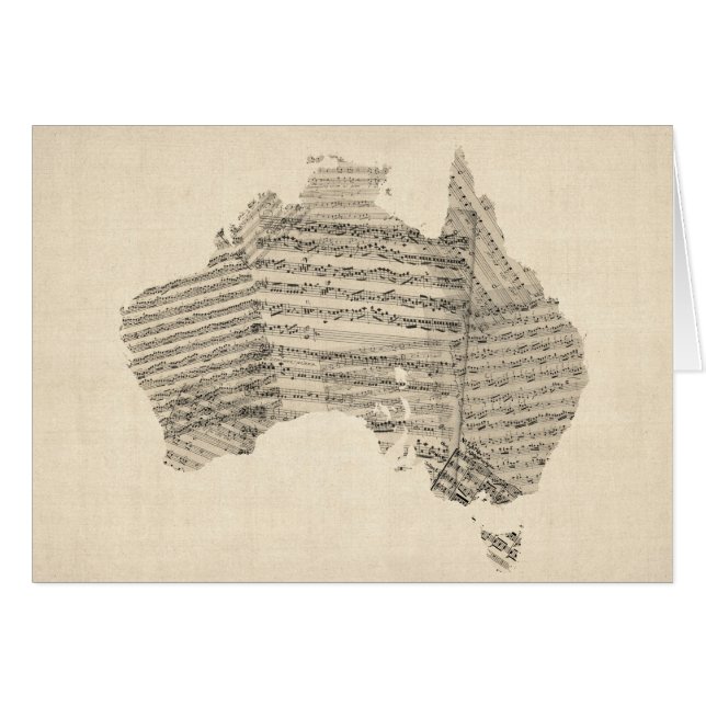Old Sheet Music Map of Australia Map (Front Horizontal)