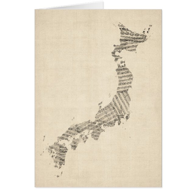 Old Sheet Music Map of Japan (Front)