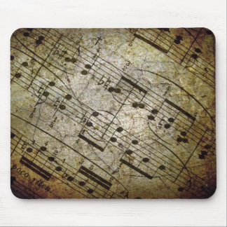 Old sheet musical score, grunge music notes mouse mat