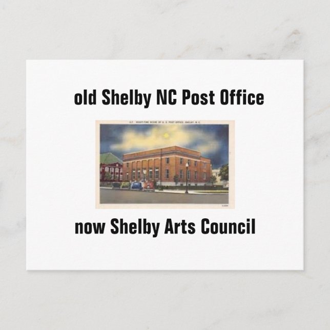 old Shelby NC Post Office postcard (Front)