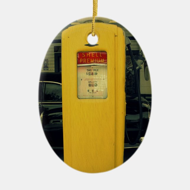 Old Shell Pump Ceramic Tree Decoration (Front)