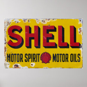 Old Shell Vintage Enamel Sign. Poster