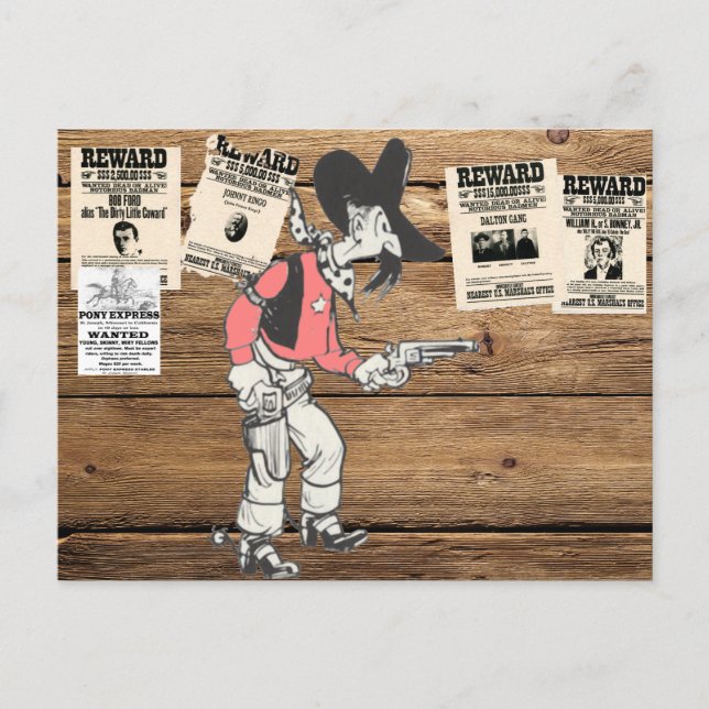 Old Sherrif With Gun Drawn Postcard (Front)