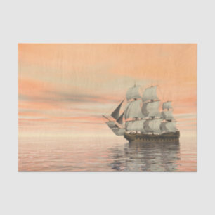 Old ship by sunset - 3D render Tissue Paper