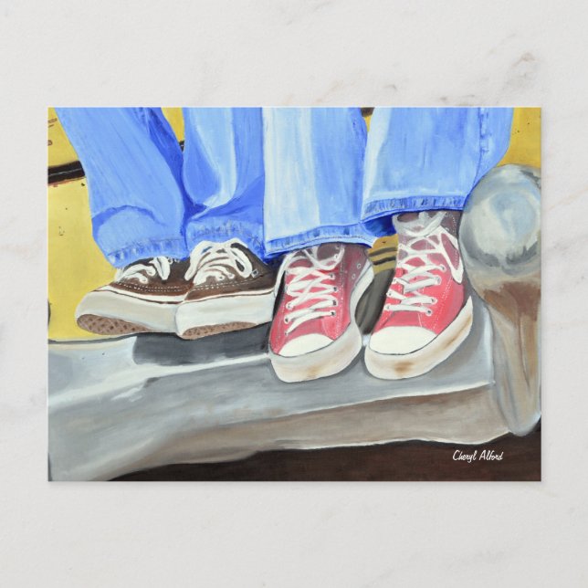 Old Shoes and Old Car Postcard (Front)