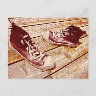 old shoes - kick off your shoes postcard