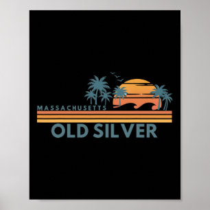 Old Silver Beach Machusetts Summer Vacation Vintag Poster
