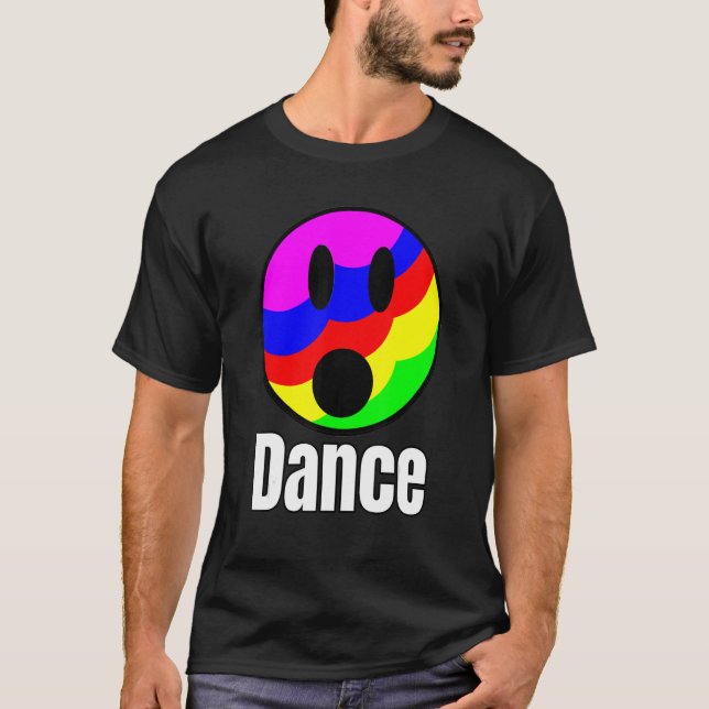 Old Skool Dance Rainbow Happy Wow Bright Style T-Shirt (Front)