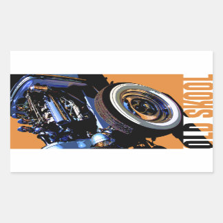 Old Skool Hot Rod. Rectangular Sticker