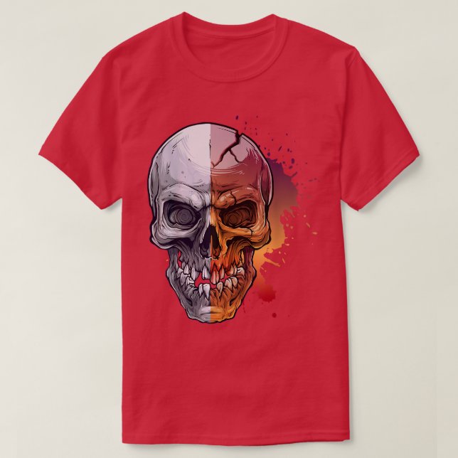 Old skull with crack Skeleton T-Shirt (Design Front)