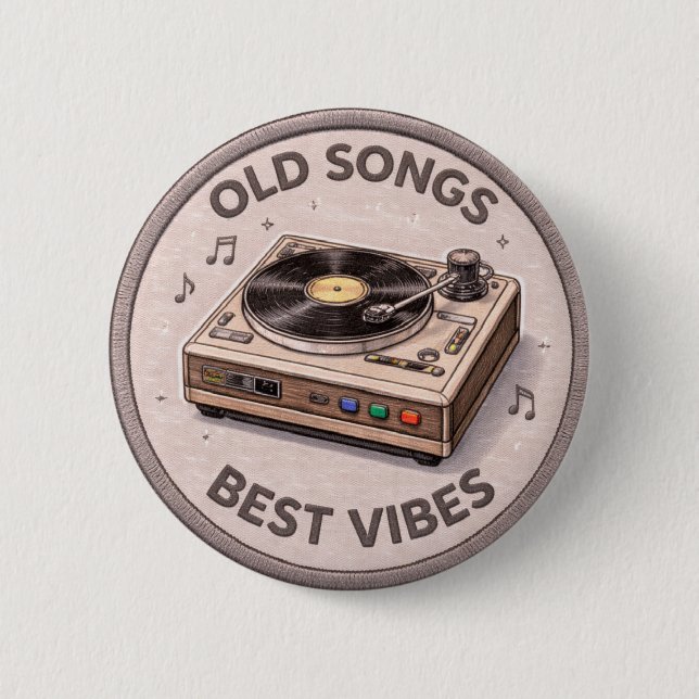 Old Songs 6 Cm Round Badge (Front)