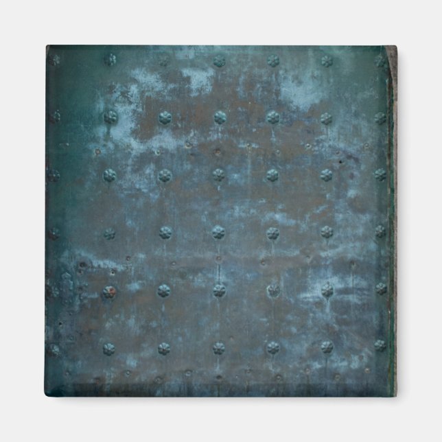 Old Spanish Copper Tarnished Metal Door Magnet (Front)