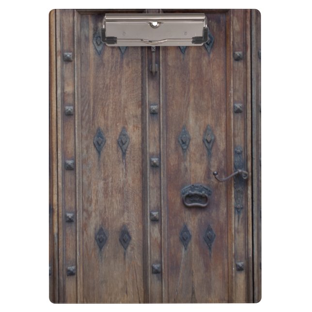 Old Spanish Wooden Door with Bolts Clipboard (Front)