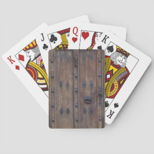 Old Spanish Wooden Door with Bolts Playing Cards