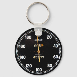 Old speedometer gauge from a vintage race car key ring