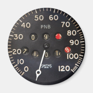 Old speedometer gauge from a vintage race car magnet