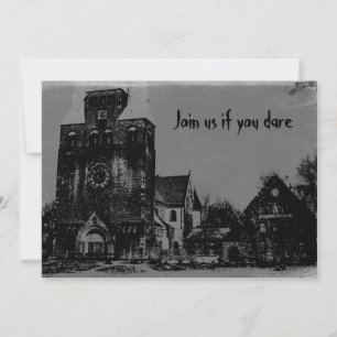 Old Spooky Distressed Haunted Halloween Church Invitation
