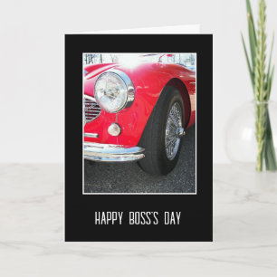 Old Sports Car Boss's Day  Thank You Card