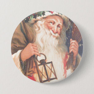 Old St. Nicholas with Lantern Vintage Button
