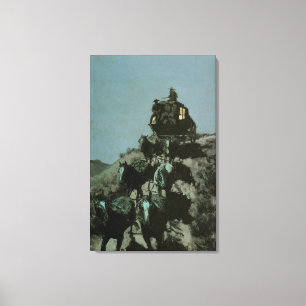 Old Stage Coach of the Plains by Remington Canvas Print