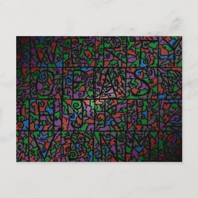 Old stained-glass window 2 postcard (Front)