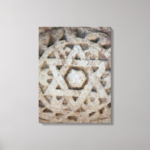 Old Star of David carving, Israel Canvas Print