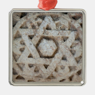 Old Star of David carving, Israel Metal Tree Decoration