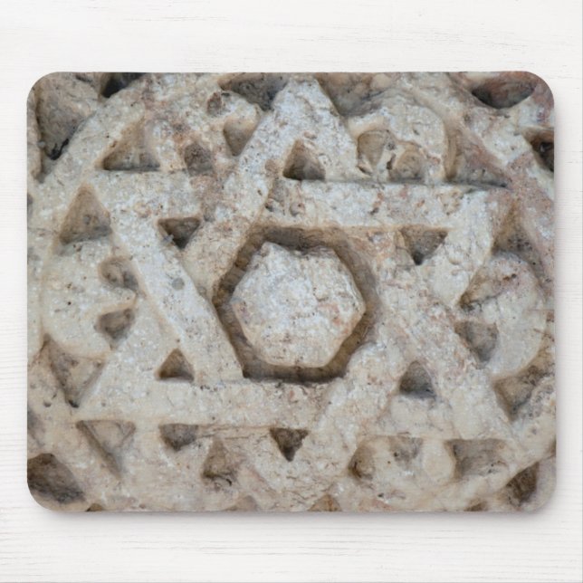 Old Star of David carving, Israel Mouse Mat (Front)