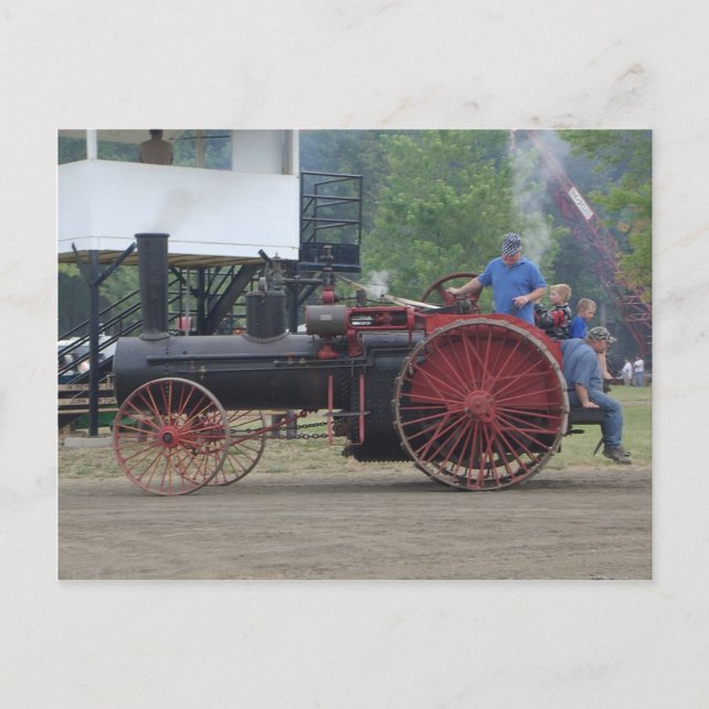Old Steam/Coal Engine Tractor Postcard (Front)