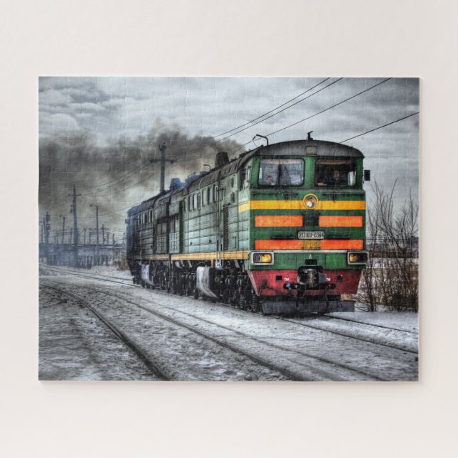 Old Steam Engine Locomotive Train Photo Difficult Jigsaw Puzzle (Horizontal)