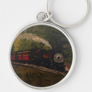 Old Steam Engine, Original by Gary Poling Key Ring