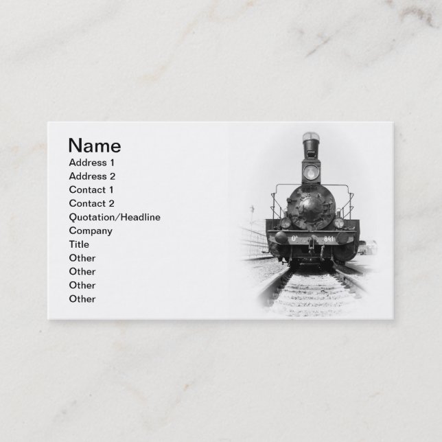Old steam locomotive business card (Front)