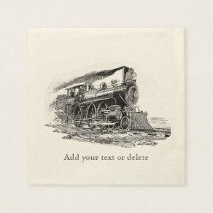 Old Steam Locomotive Napkin