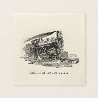 Old Steam Locomotive Napkin