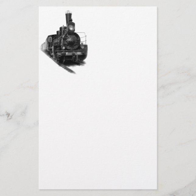 Old steam locomotive stationery (Front)