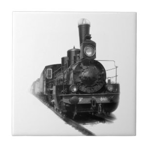 Old steam locomotive tile