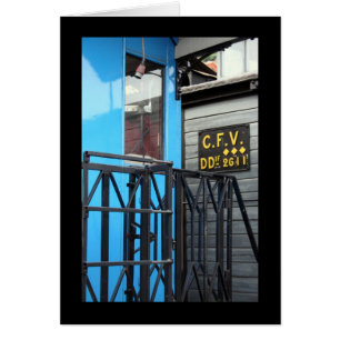 Old Steam Train Le Mastrou Blue Waggon card