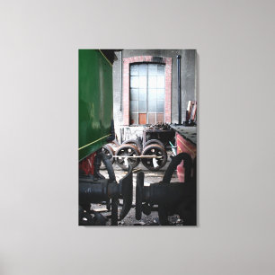 Old Steam Train Le Mastrou Rail yard Canvas Print