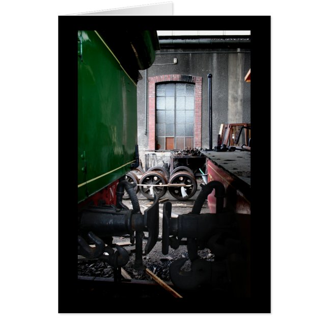 Old Steam Train Le Mastrou Rail yard Card (Front)