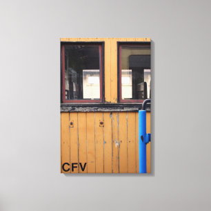 Old Steam Train Le Mastrou Yellow Waggon Canvas