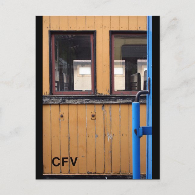 Old Steam Train Le Mastrou Yellow Waggon Postcard (Front)