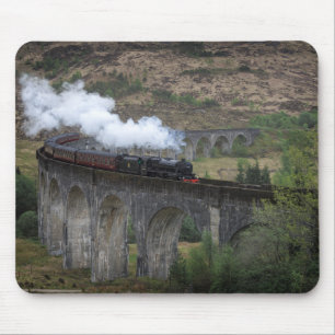 Old steam train on Glenfinnan Viaduct Mouse Mat