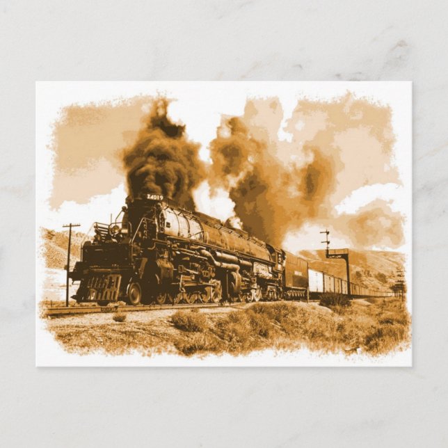 Old Steam Train Postcard (Front)