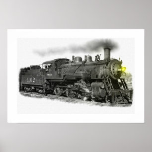 Old Steam Train Poster