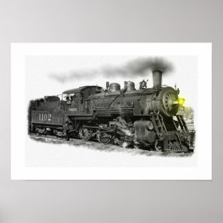 Old Steam Train Poster
