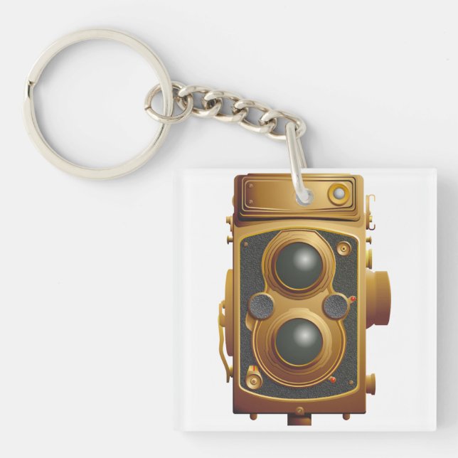 Old Steampunk Camera Key Ring (Front)