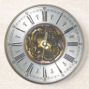 Old steampunk clock design accessoires, vintage coaster